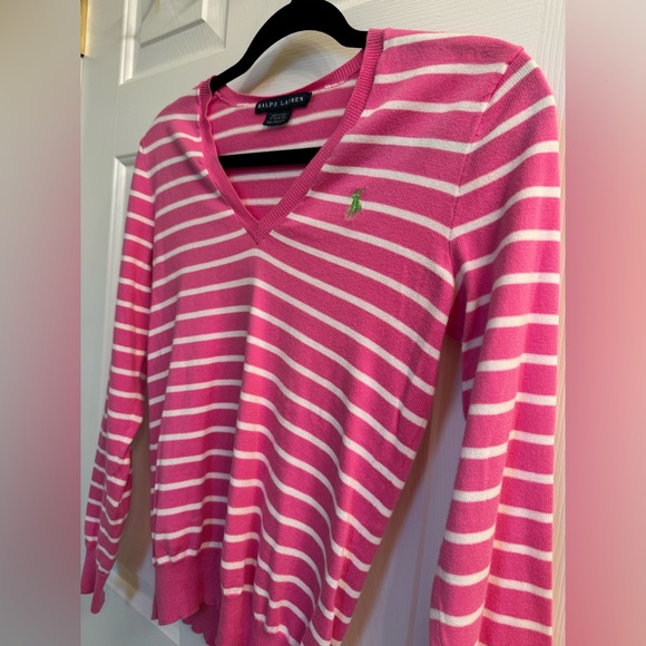 *NWOT* Ralph Lauren Striped V-Neck Sweater, Size Small - Picture 13 of 15